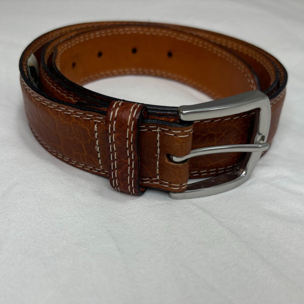 Men's T. B. Phelps Travis Moc Croc 100% Leather Belt, Rust,Sz 38, Made in USA